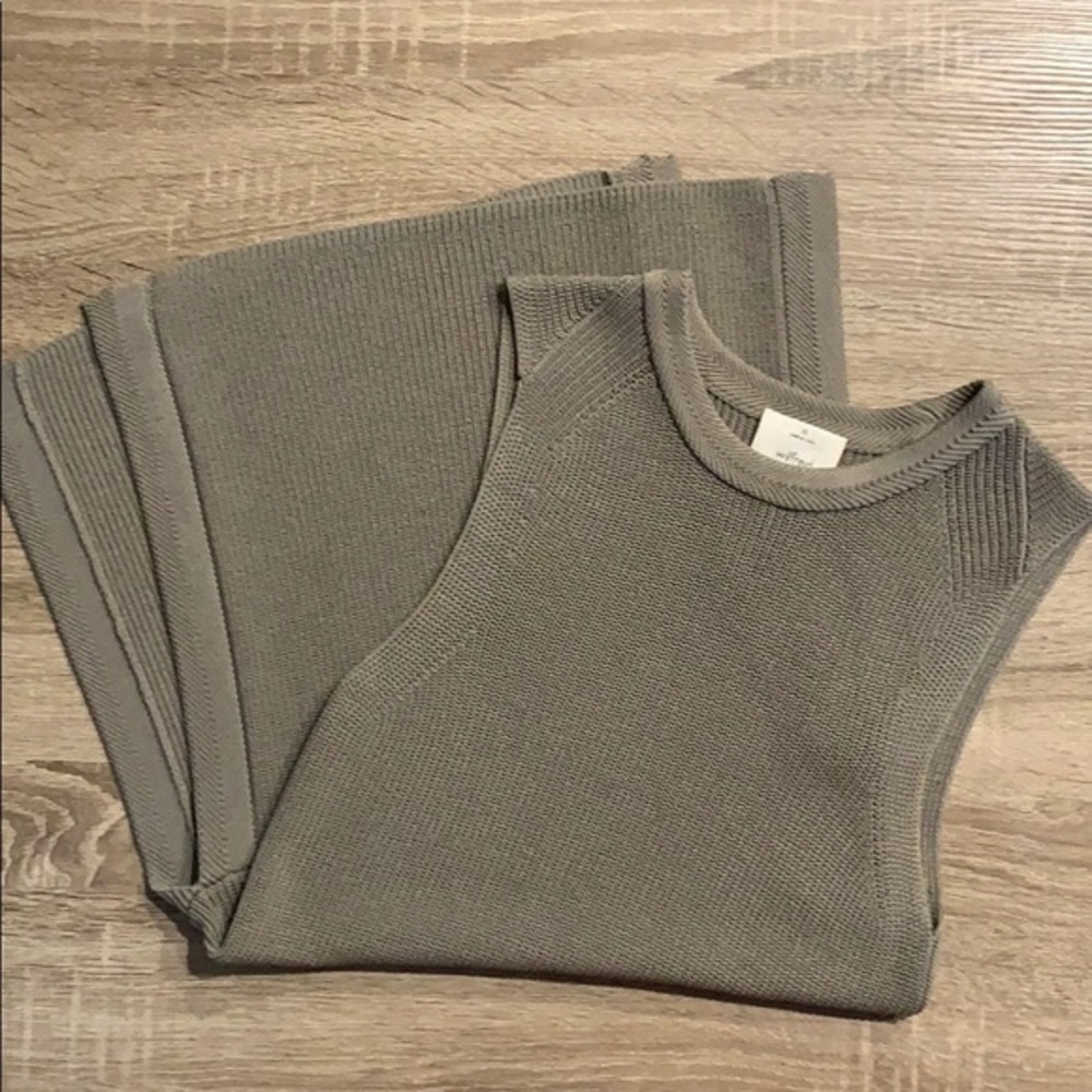 Aritzia Wilfred palmier knit sweater top green L